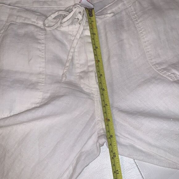 J❤️Li❤️ Linen Button Closure Drawstring Wide Leg Pockets Women’s Pants Size M - Picture 4 of 12